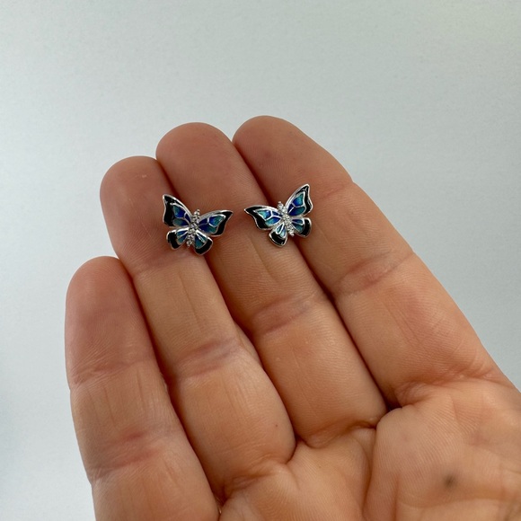 2/$30 Genuine 925 Sterling Silver Butterfly Earrings - Picture 3 of 9